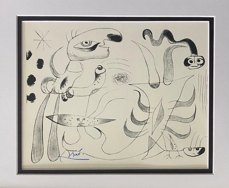 JOAN MIRO 1971 HERMOSA IMPRESIÓN FIRMADA MATE 11 X 14 + ¡CÓMPRALO AHORA! Foto 2 de 4