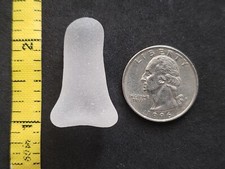 GENUINE BEACH SEA GLASS SURF TUMBLED WHITE CLEAR RARE HANDLE FROSTED PENDANT R1