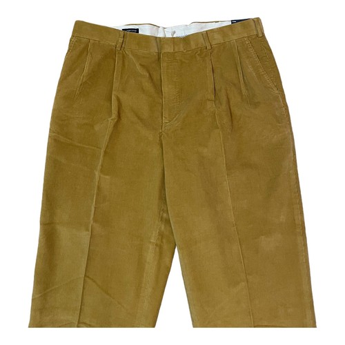Lands End Corduroy Pants Mens Size 42x27 (Hemmed) Mustard Gold Brown Trad Fit - Picture 2 of 7
