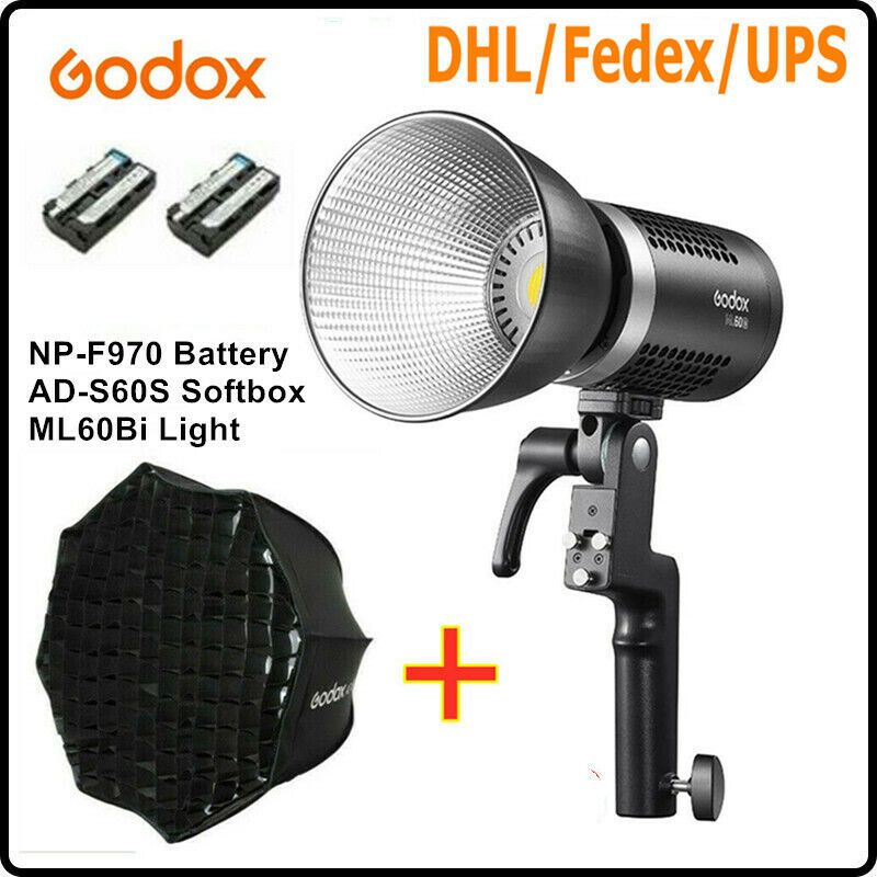 Godox ML60Bi 60W Bi-Color 2800-6500K Led video Light COB Light AD