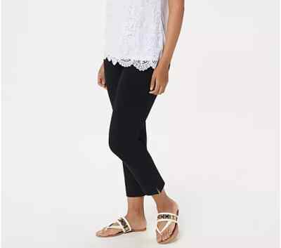 Susan Graver Regular Weekend Premium Stretch Crop Pants Black XS ...