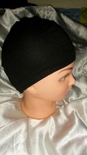 100 POLYESTER BLACK POCKET HAT SKULL CAP