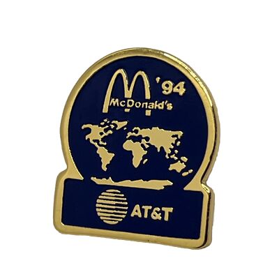 McDonald s AT&T Global Corporate Partnership Employee Crew Enamel Lapel Hat Pin