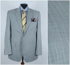 Mens Vintage Grey Striped Blazer 44R UK Size BOB THE TAILOR Sport Coat Jacket