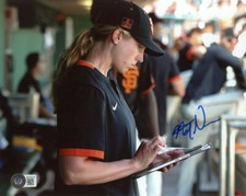 ALYSSA NAKKEN SIGNED 8x10 PHOTO FIRST FEMALE COACH IN MLB HISTORY BECKETT BAS