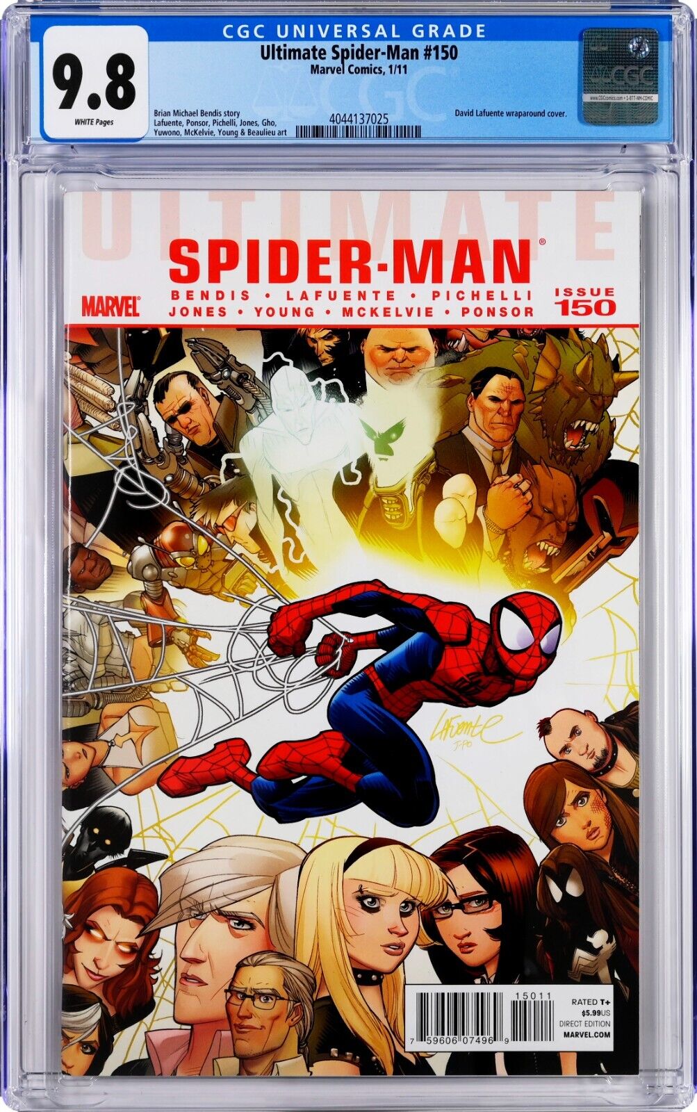 Ultimate Spider-Man #150 CGC 9.8 (Jan 2011, Marvel) Brian Michael Bendis Story