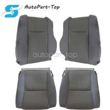 For 2009-15 Toyota Tacoma Driver & Passenger Bottom & Back Cloth SEAT COVER Gray