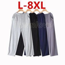 Mens Cotton Pajama Pants Lounge Pant with Pockets Loose Soft Sleep Pj Bottoms