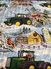 John Deere baby toddler sheets set tractors farm Scene Snow blue