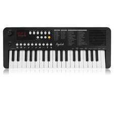 POGOLAB 37 Keys Piano Keyboard for Beginners Mini Built-In Speaker Black