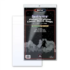 Pack / 100 BCW RESEALABLE Silver THICK Comic Book Acid Free Archival Poly Bags