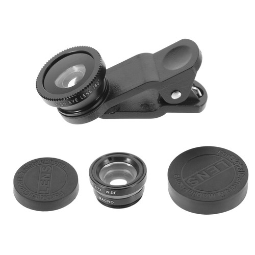 Fisheye Lens Clip On Cell Phone Lens Kit Wide Angle Macro Fisheye Lens - 第 2/12 張圖片