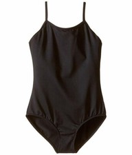 Bloch L57624 Girls Black Microlux Camisole Jumps Leotard Size 6X/7