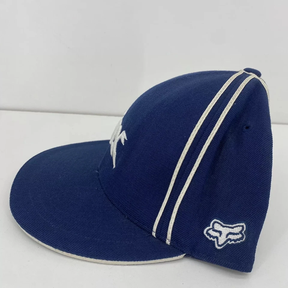 Chapéu de beisebol Fox Racing azul adulto tamanho 7 100% lã vintage retrô skate - Imagem 3 de 4