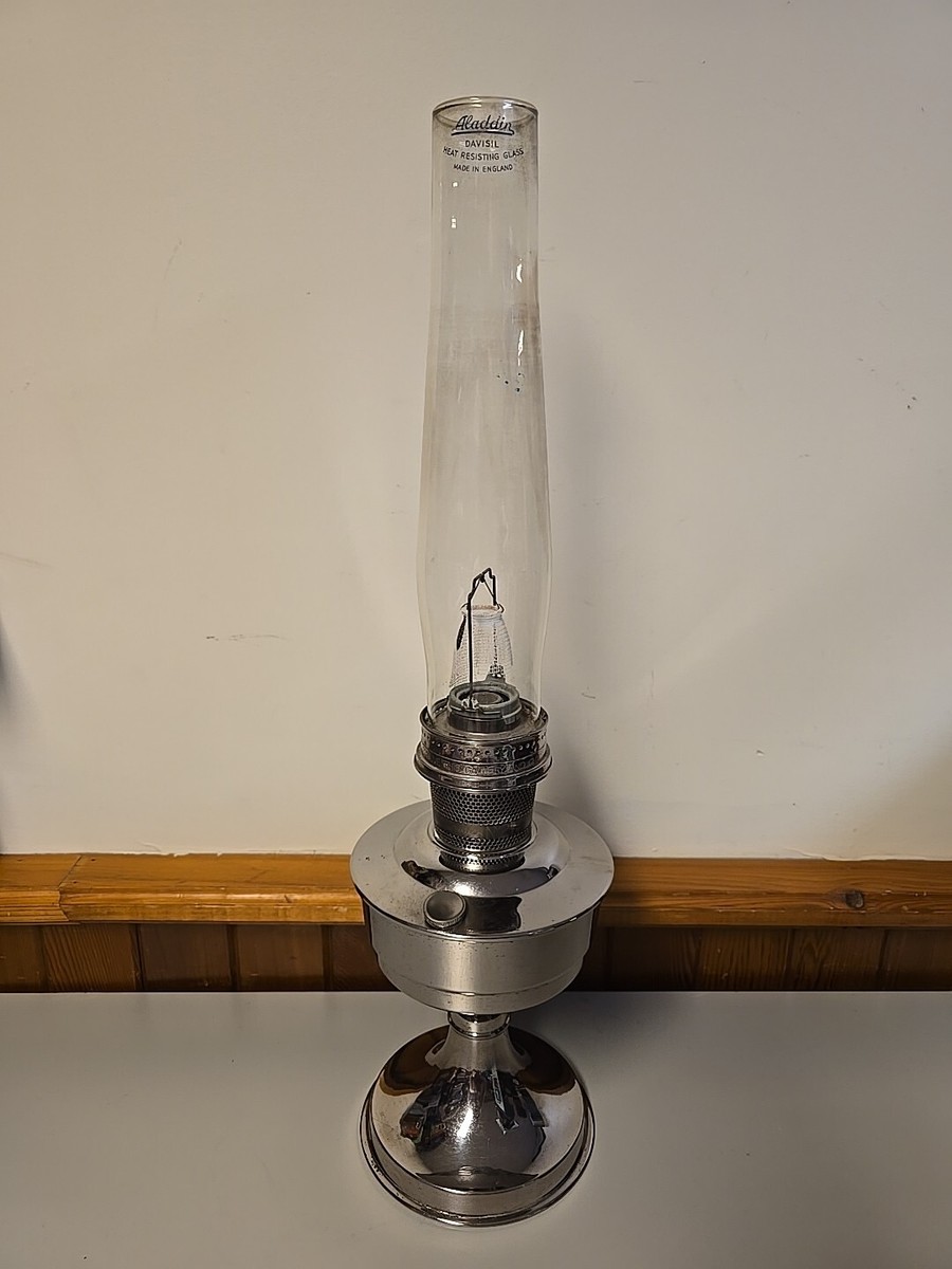 【ALLADINA】 Aladdin No. 21 Tall Chimney Kerosene Lamp Stainless Steel Made In