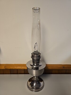 Aladdin No. 21 Tall Chimney Kerosene Lamp Stainless Steel Made In