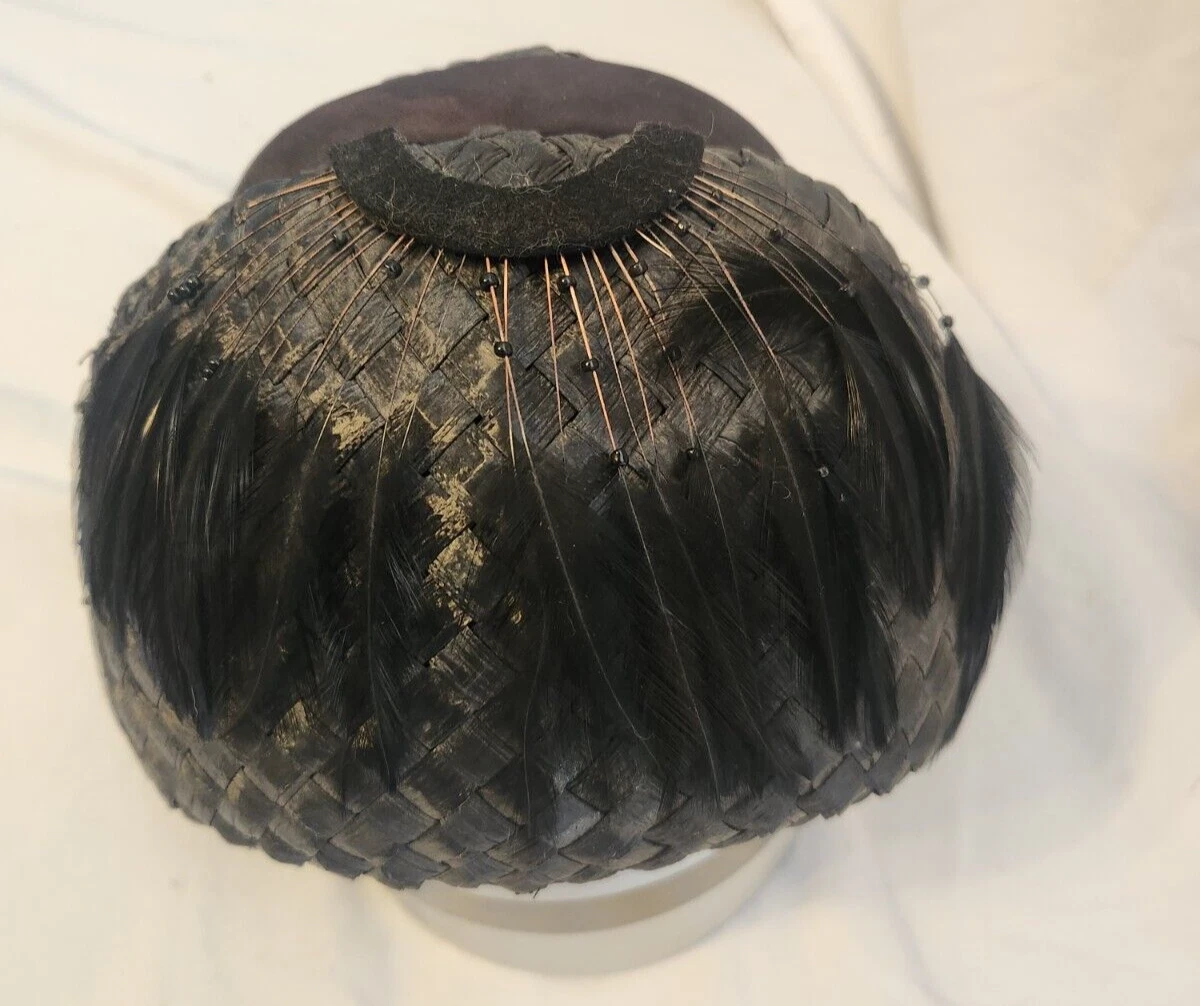 Very Unusual Vintage 1960\'s Lora Black Bobbing Feather Hat - COLLECTABLE Feather One Size 1960s Vintage Hats for Women for sale | eBay main image 3