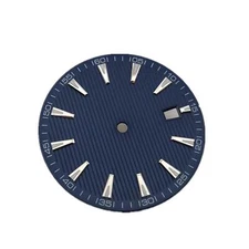 33.5mm Blue Watch Dial Face Plate Date @3 For NH35/NH35A Movement Replacement A
