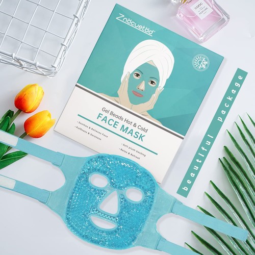 Cold Face Eye Mask Ice Pack Reduce Face Puff Dark Circles Gel Beads Hot Heat ... - Picture 8 of 9