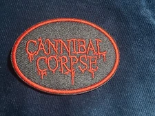 CANNIBAL CORPSE Embroidered Patch, Death Metal, Corpsegrinder, Red On Black rare