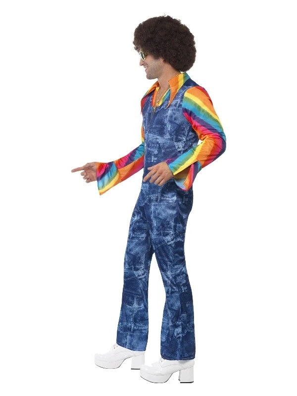 Fantasia masculina de dançarino Groovier anos 60 discoteca retrô hippie hippie groovy década de 1960 - Imagem 2 de 4