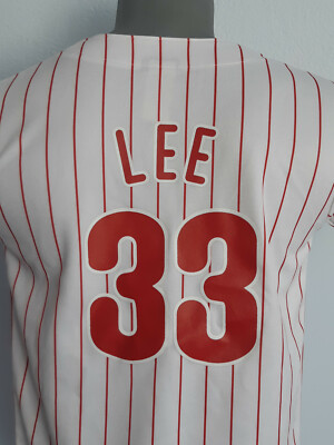 Philadelphia Phillies Jersey Majestic Cliff Lee 33 White Shirt 