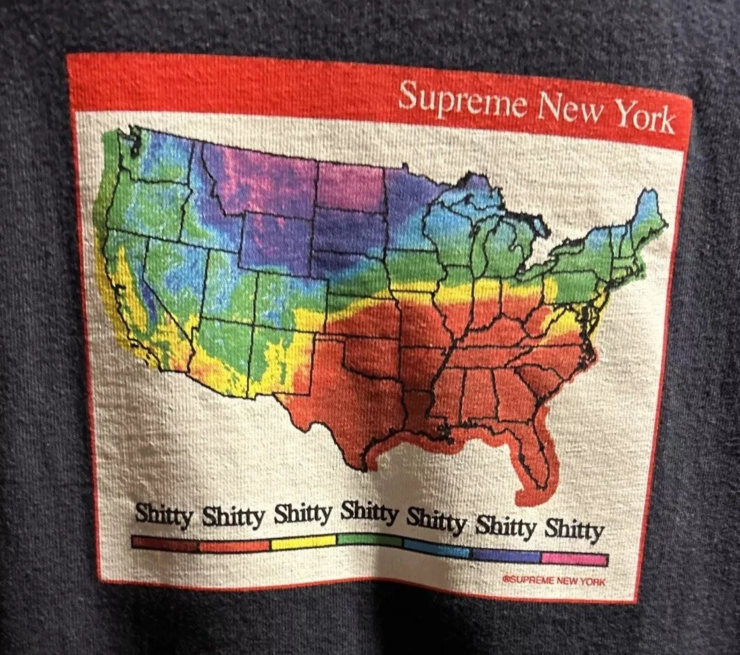 ?TEE SHIRT MÉTÉO SUPRÊME  MARINE  GRAND (100% AUTHENTIQUE) FW23  Bleu