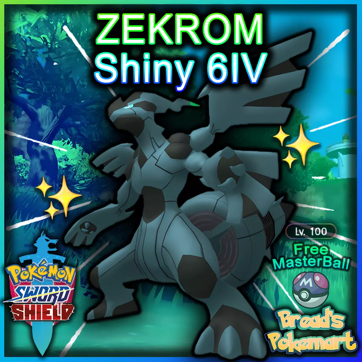 ✨ Shiny ✨ 6IV Kyurem + Reshiram + Zekrom /w Master balls Pokemon Sword &  Shield