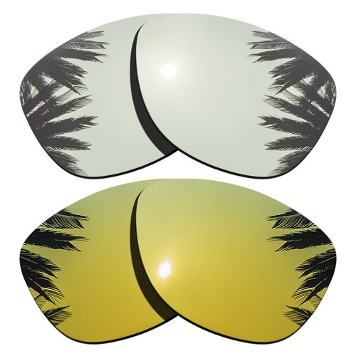 Silver Mirrored&24K Gold Replacement Lenses for-Rondo Sunglasses Polarized