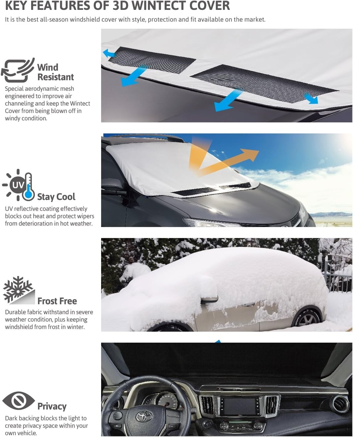 3D MAXpider 1781-D Semi-Custom Fit Wintect All Season Windshield Cover