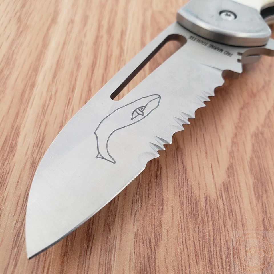 Myerchin Generation 2 Captain Folding Knife 3.25" Stainless Blade Bone Handle - Image 3 of 4