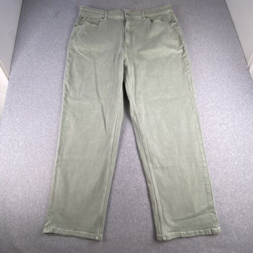 Everlane Jeans Women 35 Tall Sage Green The Way High Organic Cotton Straight 90s
