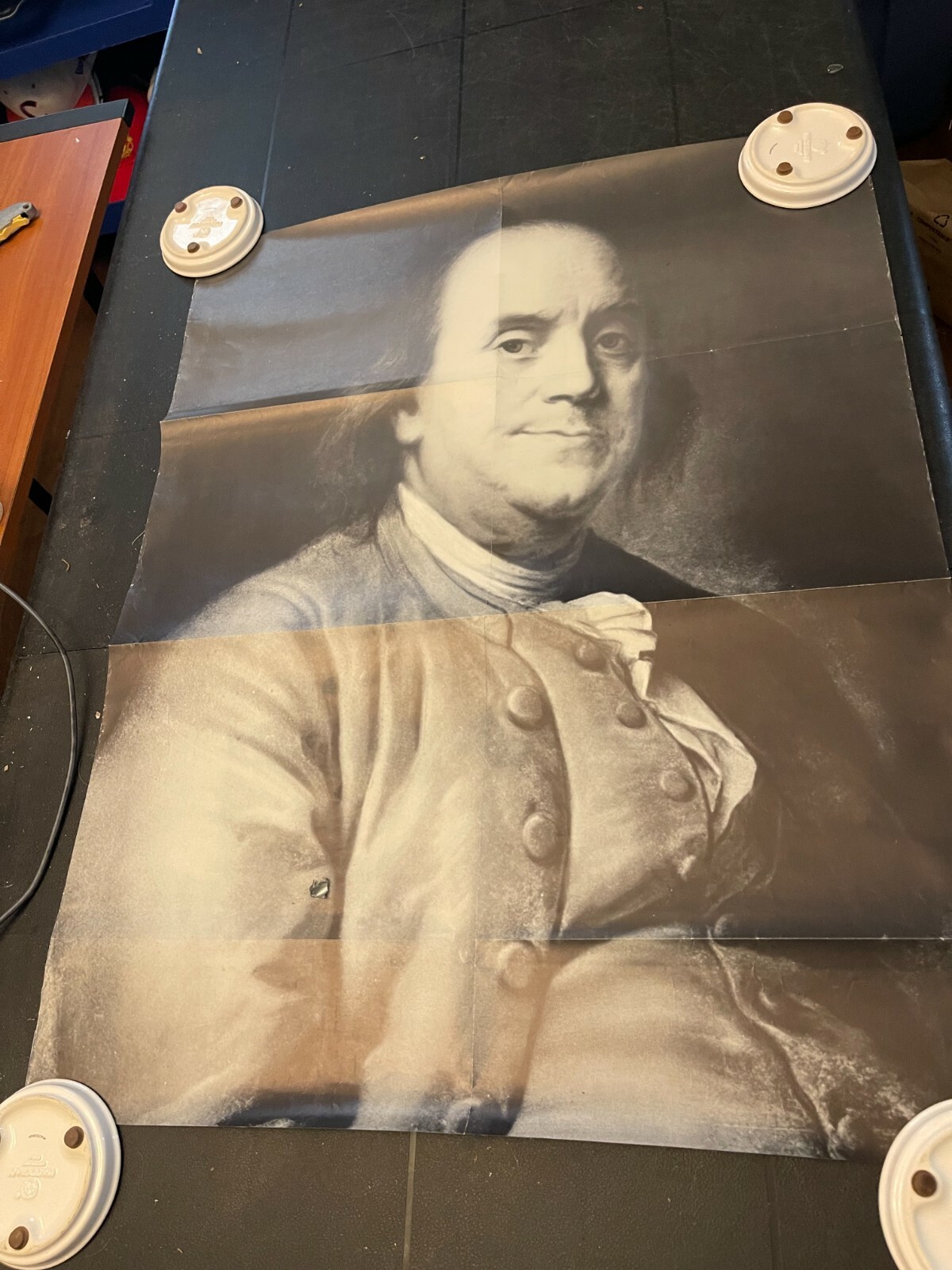 Vintage Ben Franklin Poster Folded Classroom 30 x 24