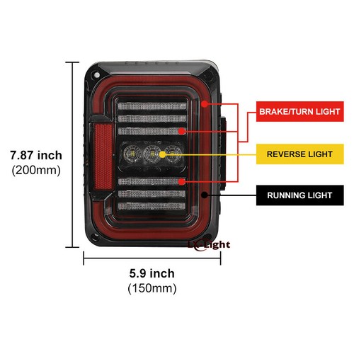 For Jeep 2007-2018 Wrangler JK JKU Pair Led Rear Tail Lamp Stop Lights Clear Len - Picture 7 of 10