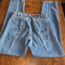 Vintage Levi s 70s/80s 28x32 505/550/560 Jeans With Care Tag On Left Hip Orange