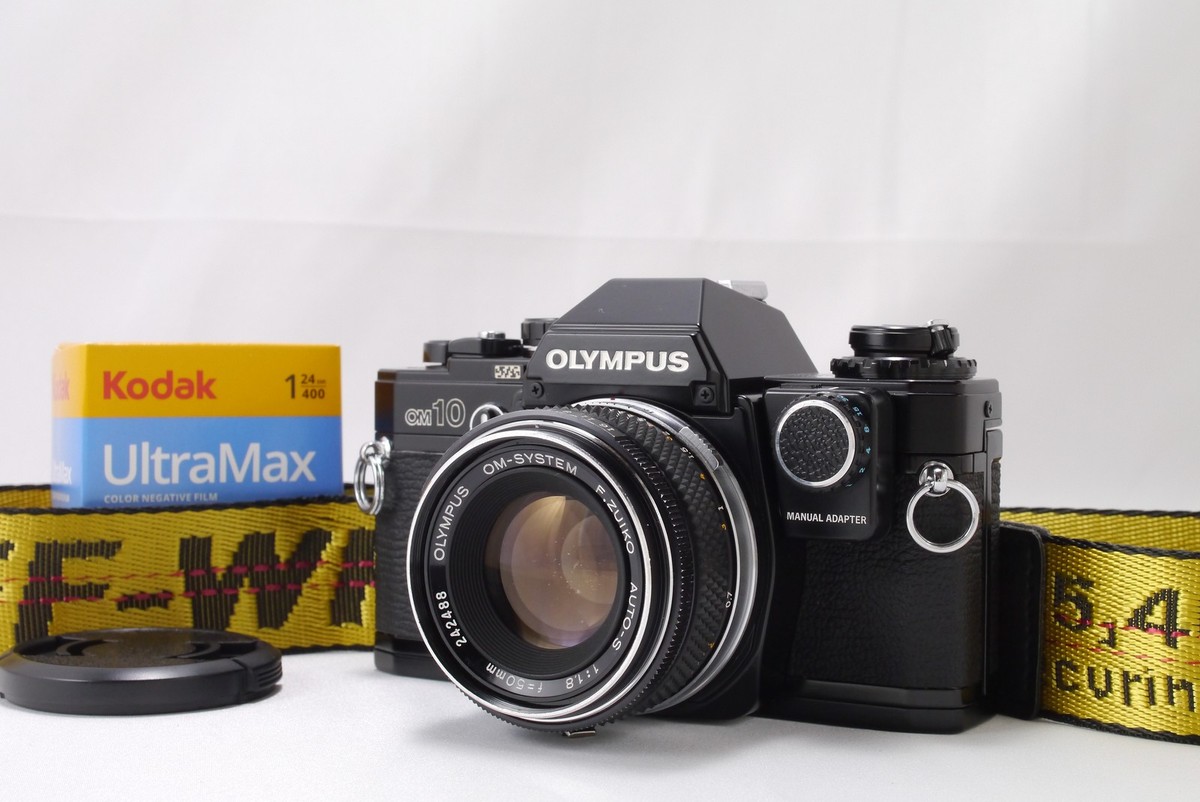 Olympus OM10 Black SLR / F.Zuiko 50mm f1.8 Lens / Manual Adapter