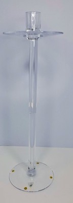 Orrefors Sweden Clear Glass Candlestick Taper Candle Holder Modern Minimalist