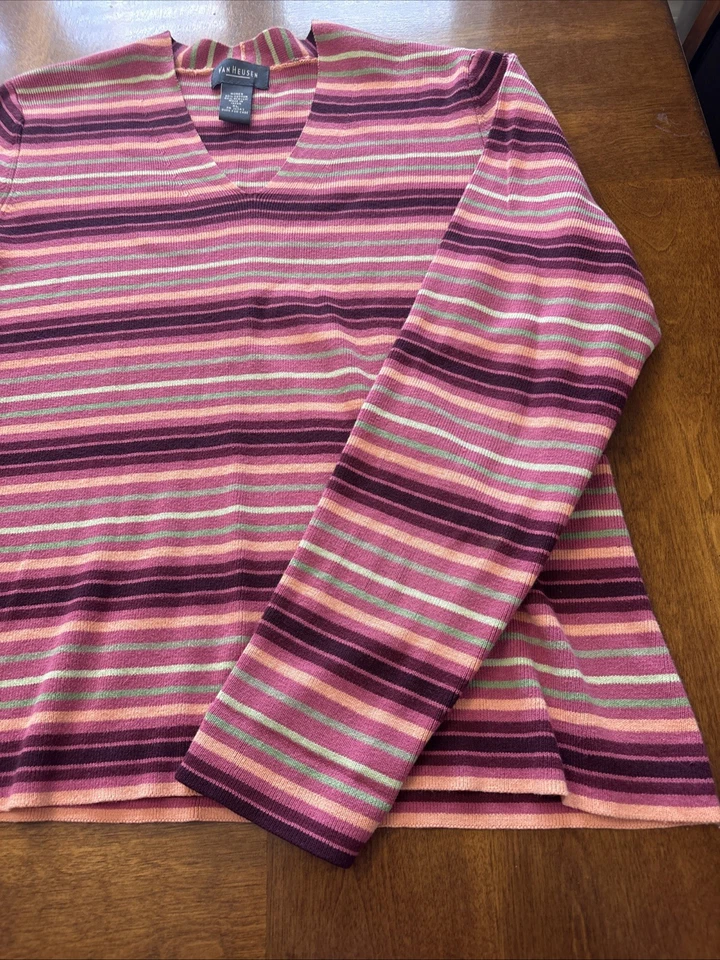 Suéter Van Heusen XL a rayas multicolor para mujer Foto 4 de 4