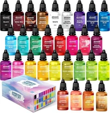 Airbrush Paint Set, 30 Water-Based, Quick-Drying Colors for Artists & Beginners,