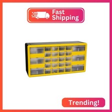 Akro-Mils 26-Drawer Plastic Storage Cabinet, 20"W x 6"D x 10"H, Yellow