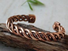 Pure Copper Magnetic Bracelet Arthritis Pain Therapy Energy Cuff Bangle