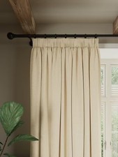 John Lewis Rustic Basketweave Pencil Pleat Curtains Cream - W228 x 137cm (Pulls)