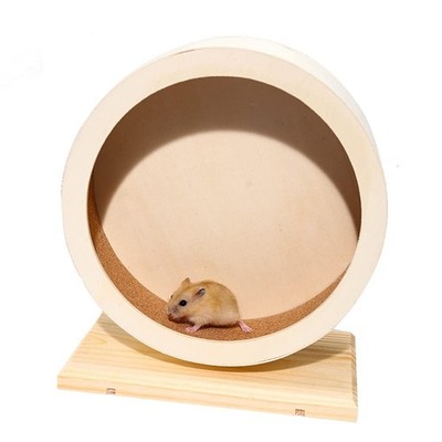 antiai Hamster Wooden Silent Wheel, Small Animal Exercise Wheel Accessories, Qui