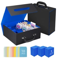 Trading Card Storage Box for Top Loader, 1800+ MTG Deck Box with Handle, Topl...