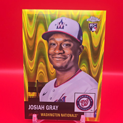 Topps 2022 Chrome Platinum Josiah Gray RC Yellow RayWave Refractor /250 #15