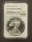2018-S $1 SILVER AMERICAN EAGLE NGC PF70 Beauty! : 09112
