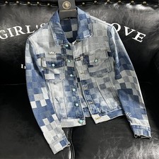 Men Luxury Fashion Trendy Bomber Streetwear Long Sleeve Denim Casual Jacket Coat