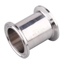 2 Length Sanitary Spool Tube, SS304, 1.5 Tri Clamp, 51mm Ferrule Flange