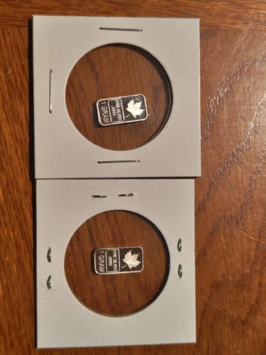 1 Gram .9999 Fine Silver Bar - Maple Leaf Design - Fractional Silver Bullion