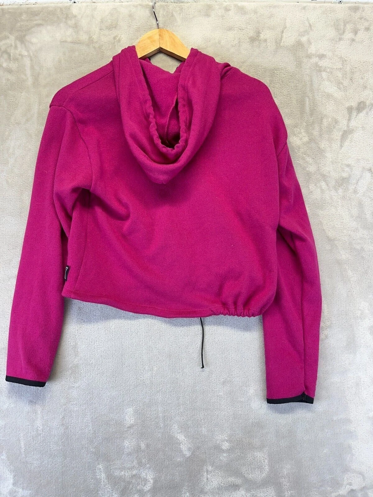 UNDERCOVER Victoria's Secret ROSA Crop Felpa con Cappuccio Donna Taglia S Rosa Maglia Manica Lunga Pullover